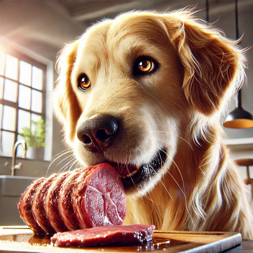 Dog Eating Meat