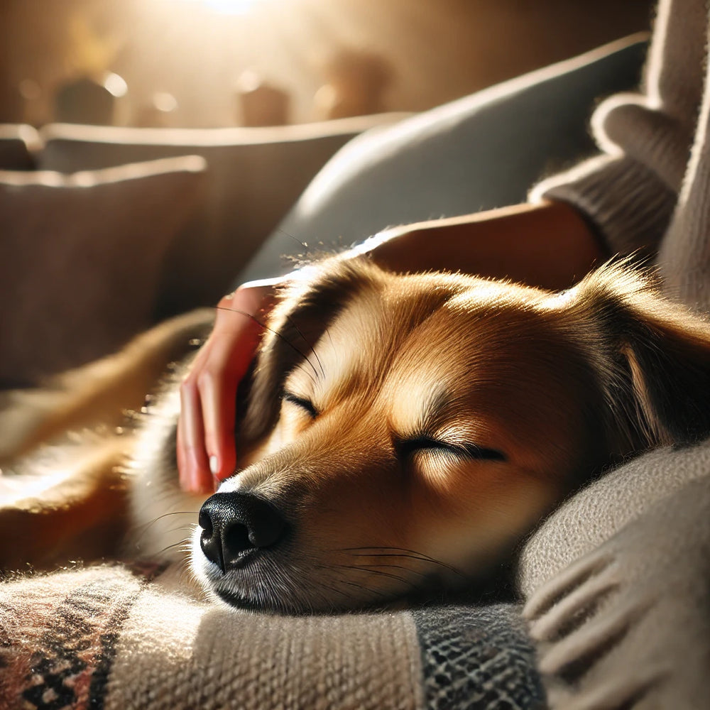 Calm Dog Relaxing at Home with Owner