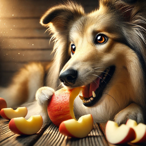 A bowl of sliced apples for dogs