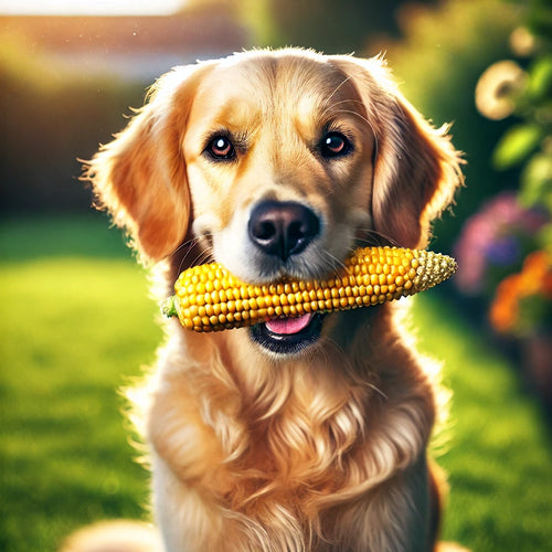 Dog with Corn Cob