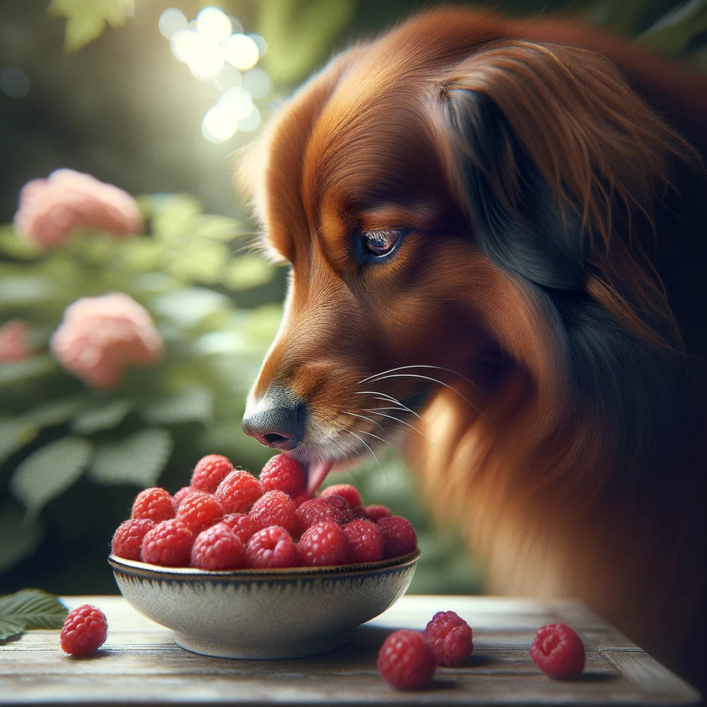 Dogs Eating Raspberries