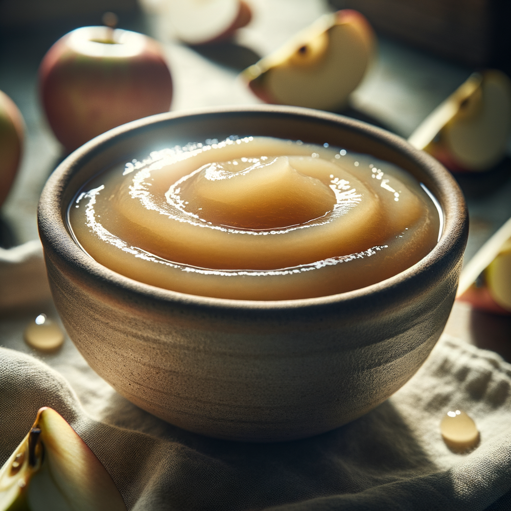 A bowl of unsweetened applesauce