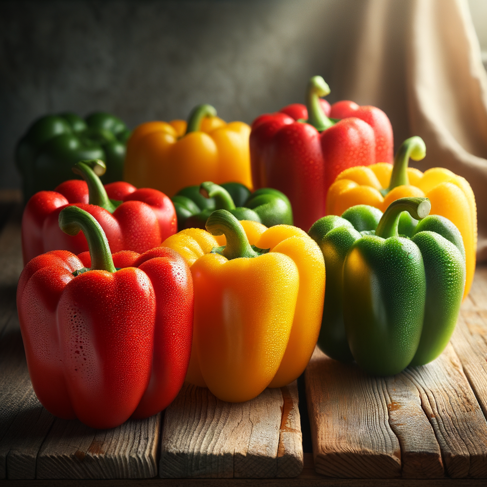 A variety of colorful bell peppers