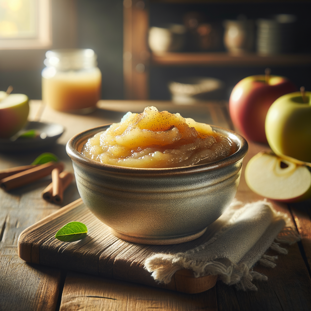 A bowl of homemade applesauce