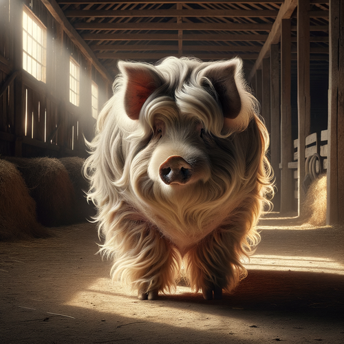 Pig in a barnyard