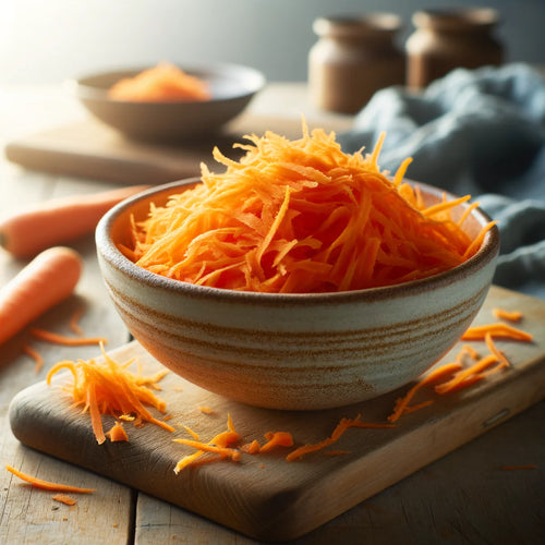 Freshly shredded carrots